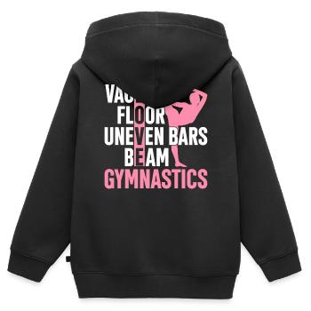 Sprung Boden Stufenbarren Gymnastik Gymnastik - Kinder Premium Organic Zip Hoodie - Schwarz - Hinten - AI Model Kid Male (0cm)