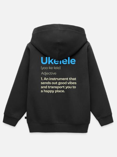 Ukelele Definition Music - Kids Premium Organic Zip-up Hoodie - black