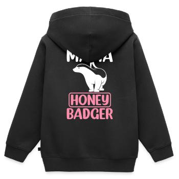 Mama Honigdachs - Kinder Premium Organic Zip Hoodie - Schwarz - Hinten - AI Model Kid Male (0cm)
