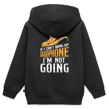 Saxophones Si je ne peux pas apporter mon - Sweat Premium à capuche zippé enfant bio - noir - Dos - AI Model Kid Male (0cm)