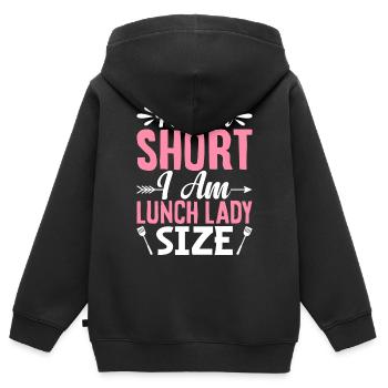 Je ne suis pas petite, je suis la dame du déjeuner - Sweat Premium à capuche zippé enfant bio - noir - Dos - AI Model Kid Male (0cm)