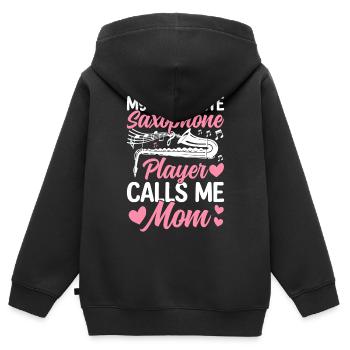 Saxophonist Mama Saxophonist Mama Saxophonist Kind - Kinder Premium Organic Zip Hoodie - Schwarz - Hinten - AI Model Kid Male (0cm)