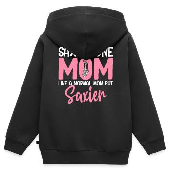 Saxophon Mama Aber Saxier Saxophonist Saxophonist - Kinder Premium Organic Zip Hoodie - Schwarz - Hinten - AI Model Kid Male (0cm)