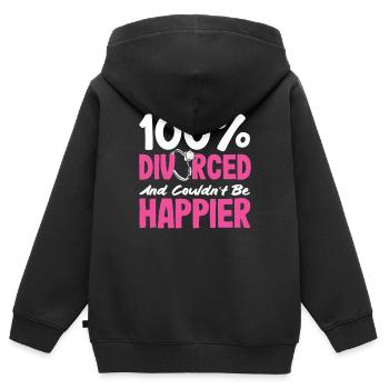 100 personnes divorcées ne pourraient pas divorcer plus heureusement - Sweat Premium à capuche zippé enfant bio - noir - Dos - AI Model Kid Male (0cm)
