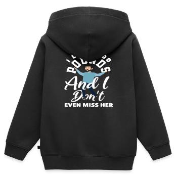 Ich Habe 200 Pfund Verloren Und Ich Vermisse Sie - Kinder Premium Organic Zip Hoodie - Schwarz - Hinten - AI Model Kid Male (0cm)