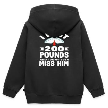 Ich Habe 200 Pfund Verloren Vermisse Ihn Nicht - Kinder Premium Organic Zip Hoodie - Schwarz - Hinten - AI Model Kid Male (0cm)