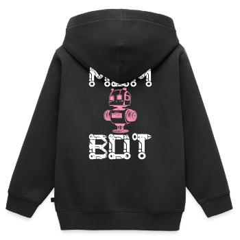 Mom Bot Roboteringenieurin Mom - Kinder Premium Organic Zip Hoodie - Schwarz - Hinten - AI Model Kid Male (0cm)