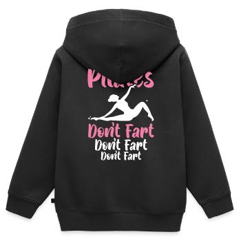 Pilates Don’t Fet Professeur de Pilates Exercice de yoga - Sweat Premium à capuche zippé enfant bio - noir - Dos - AI Model Kid Male (0cm)