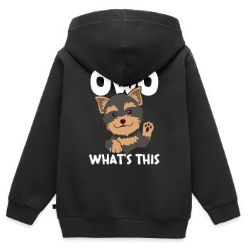 Furry Fandom Furries Fursona Owo What is it? - Kids Premium Organic Zip-up Hoodie - black - Back - AI Model Kid Male (0cm)