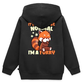 Furry Fandom Furries Fursona Hard To Be Normal - Kids Premium Organic Zip-up Hoodie - black - Back - AI Model Kid Male (0cm)
