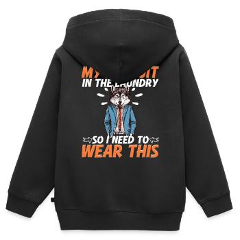 Furry Fandom Furries Fursona Fursuit Is In The - Kids Premium Organic Zip-up Hoodie - black - Back - AI Model Kid Male (0cm)