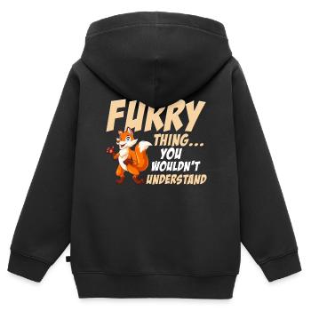 Furry Fandom Furries Fursona It's a furry - Kids Premium Organic Zip-up Hoodie - black - Back - AI Model Kid Male (0cm)