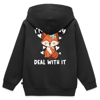 I'm A Furry Deal With It Furry Fandom Fursona - Kids Premium Organic Zip-up Hoodie - black - Back - AI Model Kid Male (0cm)