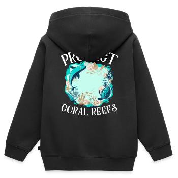 Schützen Sie Korallenriffe Korallenaquarium - Kinder Premium Organic Zip Hoodie - Schwarz - Hinten - AI Model Kid Male (0cm)