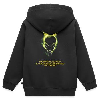 Alien so you already understand the concept - Kids Premium Organic Zip-up Hoodie - black - Back - AI Model Kid Male (0cm)