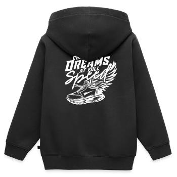 Sprint Leichtathletik Sprinten - Kinder Premium Organic Zip Hoodie - Schwarz - Hinten - AI Model Kid Male (0cm)