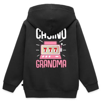 Casino Oma Spielautomat Casino Lover - Kinder Premium Organic Zip Hoodie - Schwarz - Hinten - AI Model Kid Male (0cm)