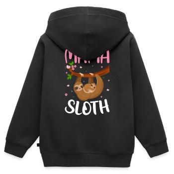 Mama Faultier Familie Matching Funny Sloth - Kinder Premium Organic Zip Hoodie - Schwarz - Hinten - AI Model Kid Male (0cm)