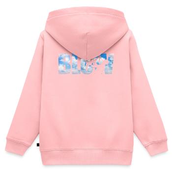 Coup de saxophone - Sweat Premium à capuche zippé enfant bio - rose - Dos - AI Model Kid Female (0cm)