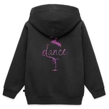 Tanz lila Staub - Kinder Premium Organic Zip Hoodie - Schwarz - Hinten - AI Model Kid Male (0cm)