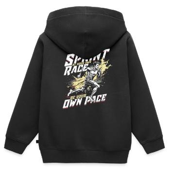 Sprint Leichtathletik Sprinten - Kinder Premium Organic Zip Hoodie - Schwarz - Hinten - AI Model Kid Male (0cm)