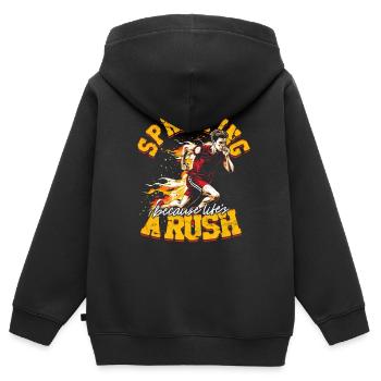 Sprint Sprinten Sprinting Because Lifes's A Rush - Kids Premium Organic Zip-up Hoodie - black - Back - AI Model Kid Male (0cm)