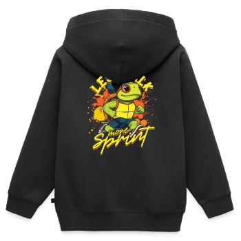 Sprint Sprinten Less Talk More Sprint - Kids Premium Organic Zip-up Hoodie - black - Back - AI Model Kid Male (0cm)