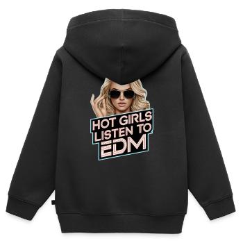 Heiße Girls hören EDM - Kinder Premium Organic Zip Hoodie - Schwarz - Hinten - AI Model Kid Male (0cm)