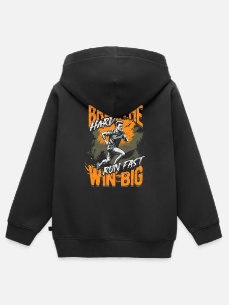 Sprint Leichtathletik Sprinten - Kinder Premium Organic Zip Hoodie - Schwarz