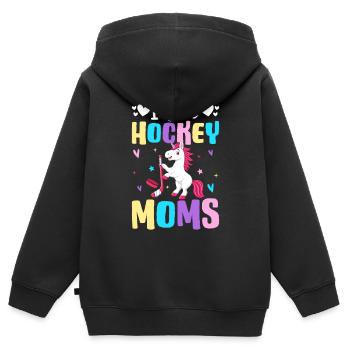 I Love Hockey Moms Hockey Moms Illustration für - Kinder Premium Organic Zip Hoodie - Schwarz - Hinten - AI Model Kid Male (0cm)