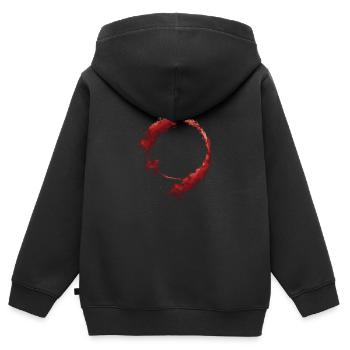cercle rouge - Sweat Premium à capuche zippé enfant bio - noir - Dos - AI Model Kid Male (0cm)