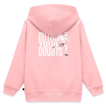 Sprint Athletics Dépassez vos doutes - Sweat Premium à capuche zippé enfant bio - rose - Dos - AI Model Kid Female (0cm)