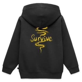 survive yellow dust - Kids Premium Organic Zip-up Hoodie - black - Back - AI Model Kid Male (0cm)