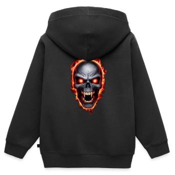 vampire burning skull - Kids Premium Organic Zip-up Hoodie - black - Back - AI Model Kid Male (0cm)