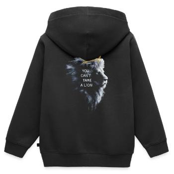 Vous ne pouvez pas apprivoiser une couronne de lion - Sweat Premium à capuche zippé enfant bio - noir - Dos - AI Model Kid Male (0cm)