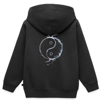 Yin Yang - Sweat Premium à capuche zippé enfant bio - noir - Dos - AI Model Kid Male (0cm)