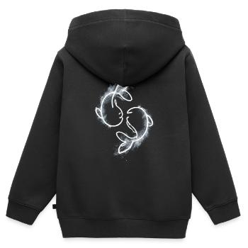 deux poissons - Sweat Premium à capuche zippé enfant bio - noir - Dos - AI Model Kid Male (0cm)