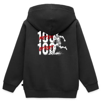 Sprint Leichtathletik Sprinten - Kinder Premium Organic Zip Hoodie - Schwarz - Hinten - AI Model Kid Male (0cm)