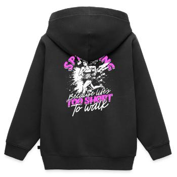 Sprint Leichtathletik Sprinten - Kinder Premium Organic Zip Hoodie - Schwarz - Hinten - AI Model Kid Male (0cm)
