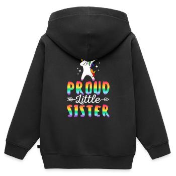 LGBTQ Stolz Regenbogenflagge Gleichheit Stolzes - Kinder Premium Organic Zip Hoodie - Schwarz - Hinten - AI Model Kid Male (0cm)