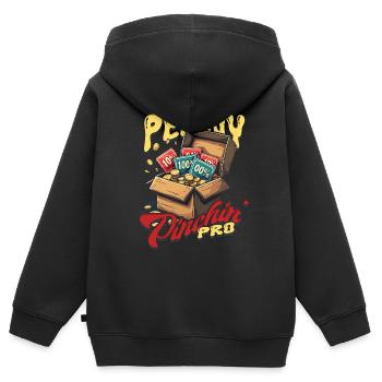 Coupon de coupon Penny Pinchin' Pro - Sweat Premium à capuche zippé enfant bio - noir - Dos - AI Model Kid Male (0cm)