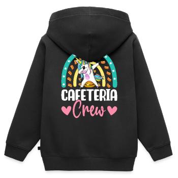 Cafeteria Crew Lunch Lady Illustration für - Kinder Premium Organic Zip Hoodie - Schwarz - Hinten - AI Model Kid Male (0cm)