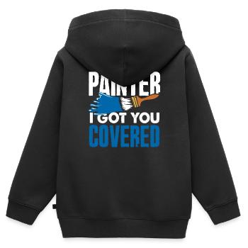 Maler Ich Hab Dich Im Griff - Kinder Premium Organic Zip Hoodie - Schwarz - Hinten - AI Model Kid Male (0cm)