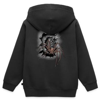 Halloween Spinne Spinnen Phobie Panik - Kinder Premium Organic Zip Hoodie - Schwarz - Hinten - AI Model Kid Male (0cm)