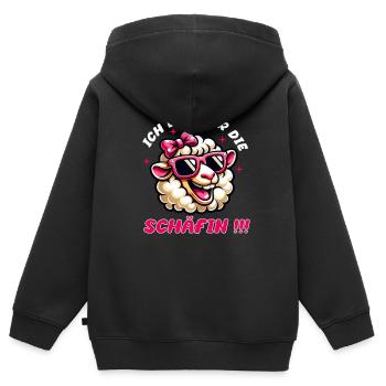 Kölle Alaaf Ich Bin Hier Die Schäfin - Kinder Premium Organic Zip Hoodie - Schwarz - Hinten - AI Model Kid Male (0cm)