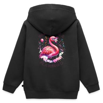 Kölle Alaaf Party wie eine Flamingo-Atmosphäre - Kinder Premium Organic Zip Hoodie - Schwarz - Hinten - AI Model Kid Male (0cm)