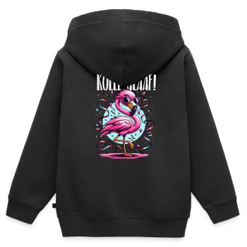 Kölle Alaaf Flamingo Party Spaß mit Stil - Kinder Premium Organic Zip Hoodie - Schwarz - Hinten - AI Model Kid Male (0cm)