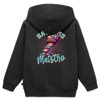 Couponing Coupon Savings Maestro - Kinder Premium Organic Zip Hoodie - Schwarz - Hinten - AI Model Kid Male (0cm)