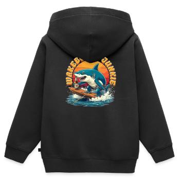 Wakeboarding Wakeboard Wakeboarder - Kinder Premium Organic Zip Hoodie - Schwarz - Hinten - AI Model Kid Male (0cm)