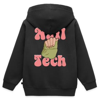 Nail Tech Nail Technician Nail Artist Nail Tech - Kinder Premium Organic Zip Hoodie - Schwarz - Hinten - AI Model Kid Male (0cm)